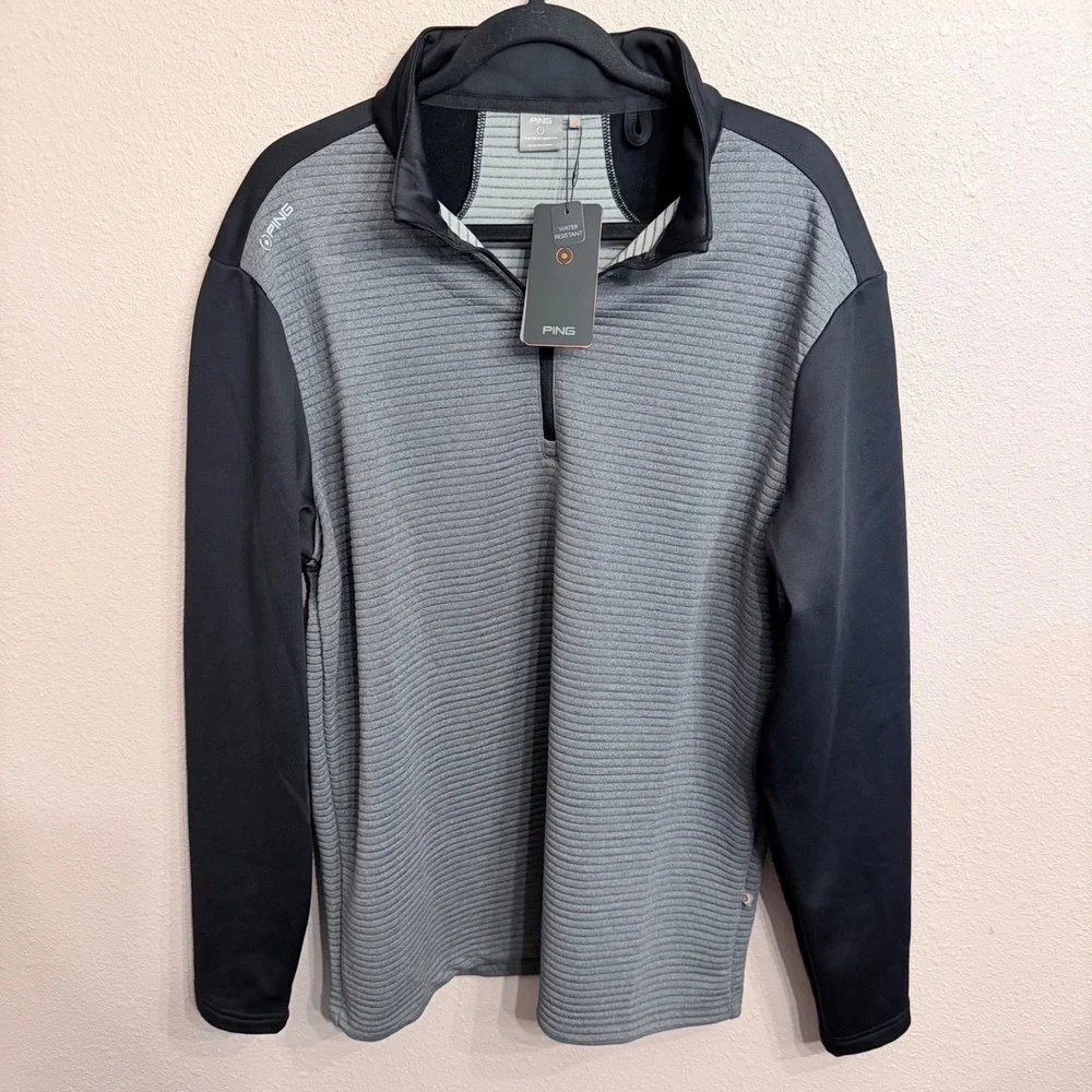 Ping Phaser SensorWarm Mens XL Quarter Zip Golf Pullover Asphalt Black NEW